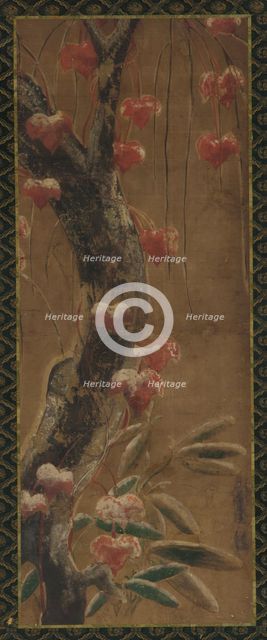 Tree, autumn vine and snow, Edo period, 1615-1868. Creator: Unknown.