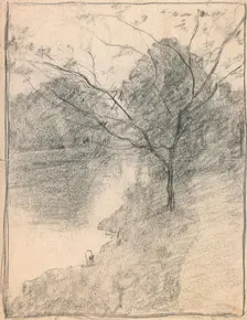 Tree Beside a Stream, c1871-1927. Creator: John Ottis Adams