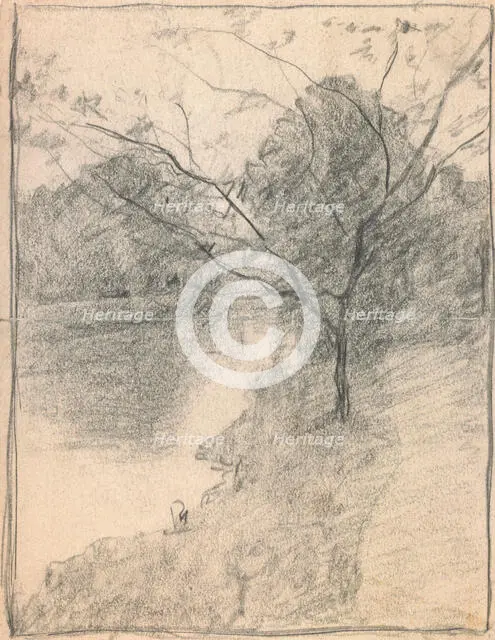 Tree Beside a Stream, c1871-1927. Creator: John Ottis Adams.