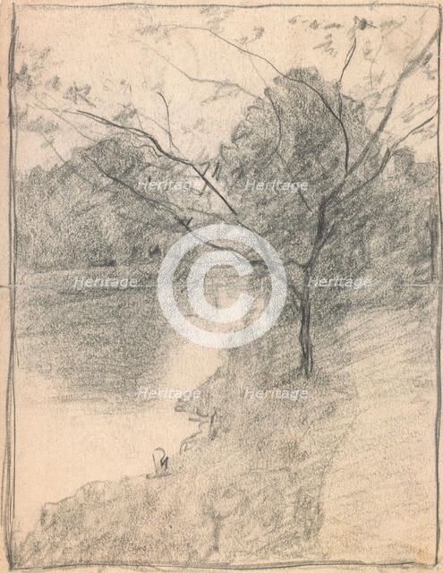 Tree Beside a Stream, c1871-1927. Creator: John Ottis Adams.