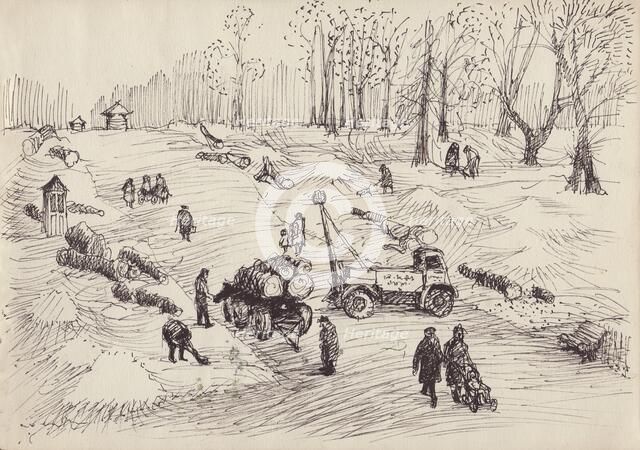 Tree-felling, c1950. Creator: Shirley Markham.