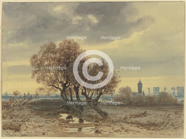 Tree group at a river, c1840-1890. Creator: Carl Theodor Reiffenstein.