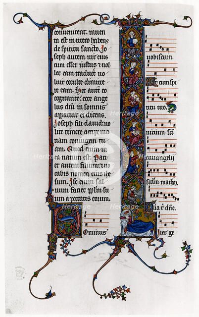 Tree of Jesse in initial letter 'I', late 13th century. Artist: Unknown