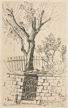 Tree on Top of a Stone Wall, Cleveland. Creator: Otto H. Bacher (American, 1856-1909)