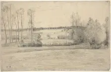 Trees and Meadows at Eragny, 1895/1900. Creator: Camille Pissarro