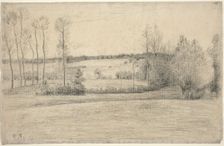 Trees and Meadows at Eragny, 1895/1900. Creator: Camille Pissarro