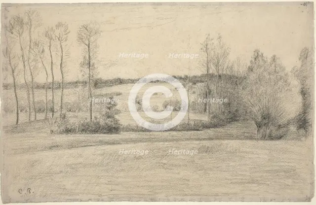 Trees and Meadows at Eragny, 1895/1900. Creator: Camille Pissarro.