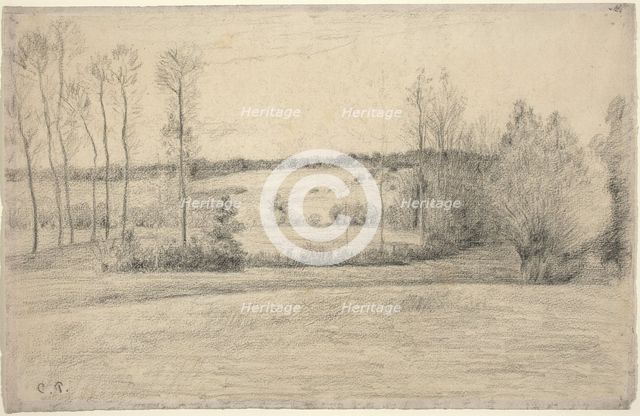 Trees and Meadows at Eragny, 1895/1900. Creator: Camille Pissarro.
