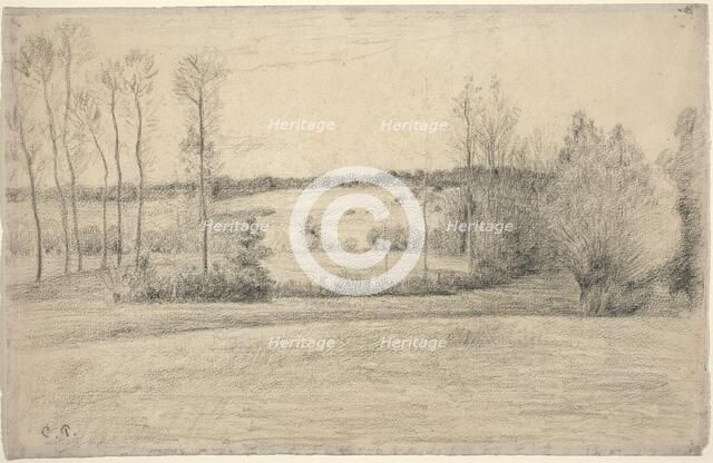 Trees and Meadows at Eragny, 1895/1900. Creator: Camille Pissarro.