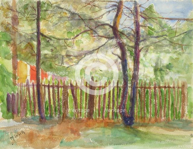 Trees and a fence. Creator: Maria Wiik.