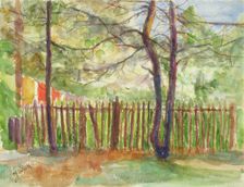 Trees and a fence. Creator: Maria Wiik