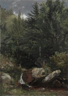 Trees and a Stream on a Hillside, 1853. Creator: Jasper F. Cropsey (American, 1823-1900)