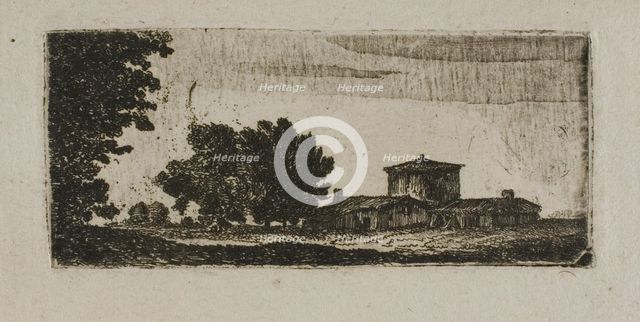 Trees and Buildings with Low Tower, n.d. Creator: John Clerk.