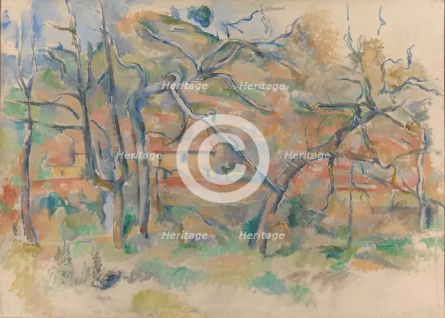 Trees and houses, Provence. Artist: Cézanne, Paul (1839-1906)