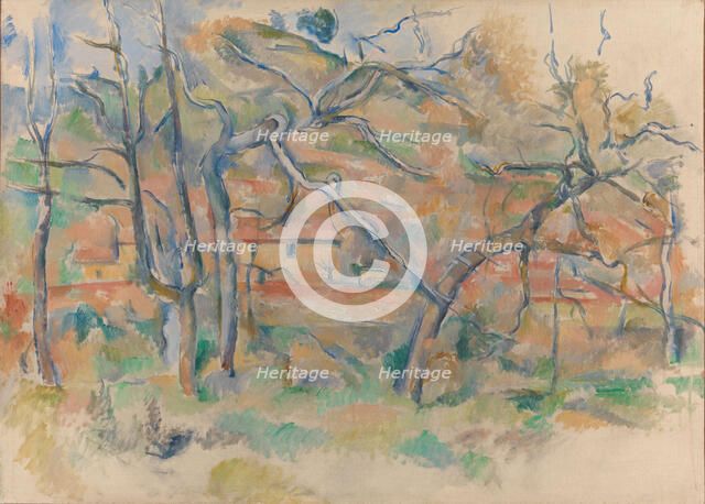 Trees and houses, Provence. Artist: Cézanne, Paul (1839-1906)