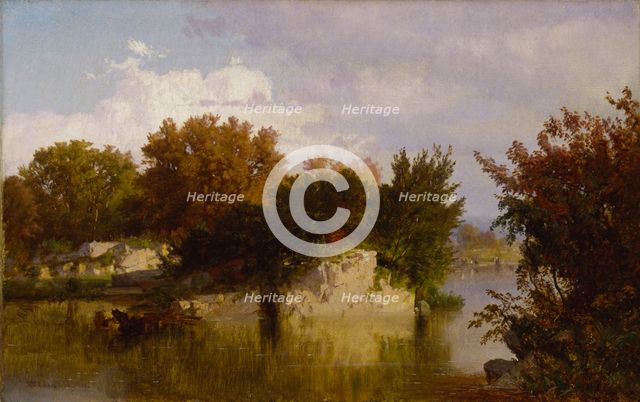 Trees along Stream in Fall, 1861. Creator: William Trost Richards.