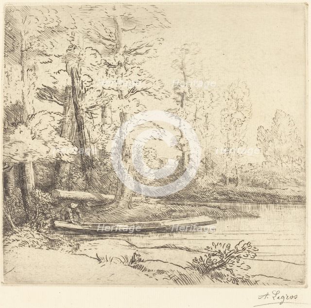 Trees at Water's Edge (Les arbres au bord de l'eau). Creator: Alphonse Legros.