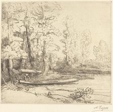 Trees at Water's Edge (Les arbres au bord de l'eau). Creator: Alphonse Legros