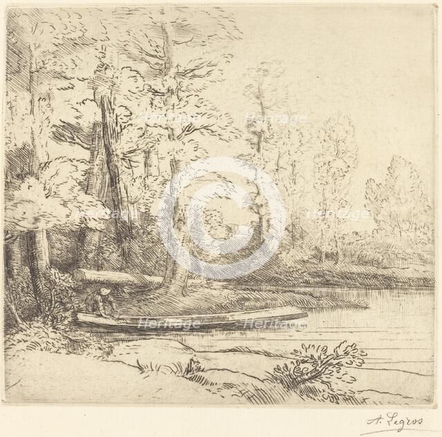 Trees at Water's Edge (Les arbres au bord de l'eau). Creator: Alphonse Legros.