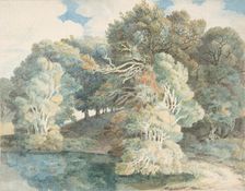 Trees by the Lake, Peamore Park, near Exeter, Devon, 1790-1810. Creator: Francis Towne