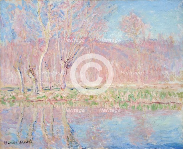 Trees by the water, spring in Giverny, 1885. Creator: Monet, Claude (1840-1926).