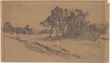 Trees in a Field, late 19th century. Creator: Walter Shirlaw