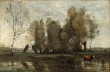 Trees in a Swamp, 1857. Creator: Jean-Baptiste-Camille Corot