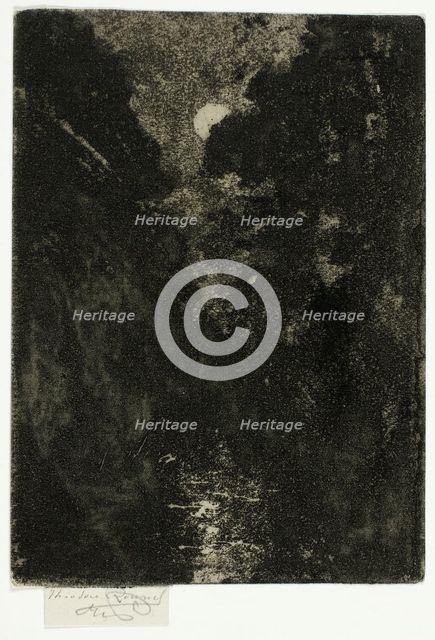 Trees in Moonlight, 1890-1900. Creator: Theodore Roussel.