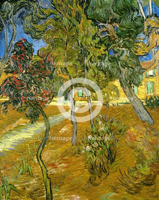 Trees in the garden of the asylum, 1889. Creator: Gogh, Vincent, van (1853-1890).