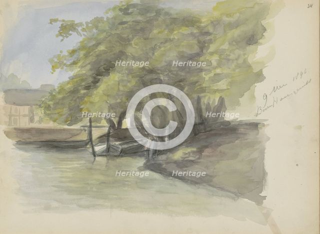 Trees on a waterfront, 1896. Creator: Christiaan Huidekoper.