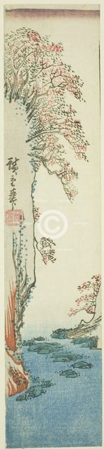 Trees on a cliff above a river, n.d. Creator: Ando Hiroshige.