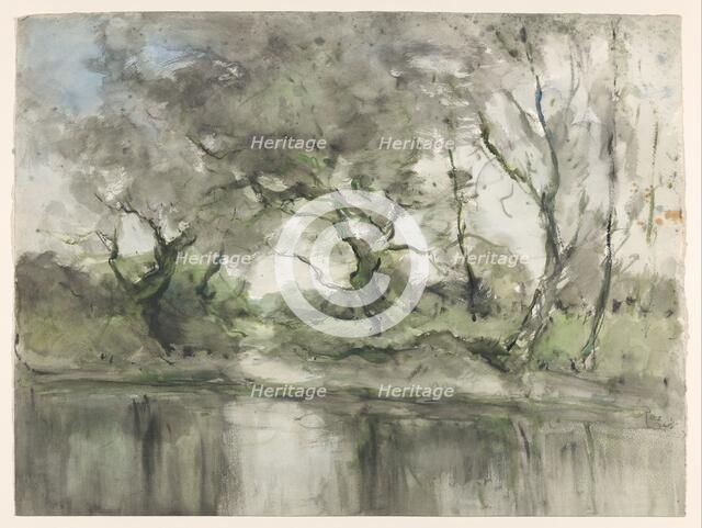 Trees on the water's edge, 1915. Creator: Pieter H.J.J. Ras.