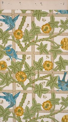 Trellis. Wallpaper, 1862. Creator: Morris, William (1834-1896)