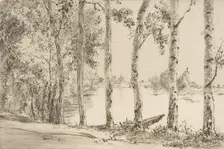 Trembles au bord de la Seine, ca. 1884. Creator: Felix Bracquemond