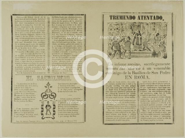 Tremendo atentado (Tremendous Attempt), n.d. Creator: José Guadalupe Posada.