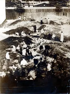 Trench digging, Warsaw, Poland, World War II, September 1939. Creator: Unknown