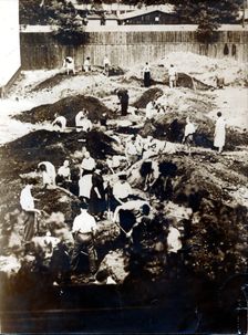 Trench digging, Warsaw, Poland, World War II, September 1939. Creator: Unknown