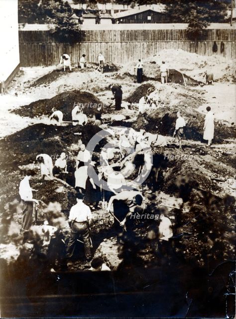 Trench digging, Warsaw, Poland, World War II, September 1939. Creator: Unknown.