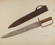 Trench Knife and Sheath, c. 1941. Creator: William Ludwig