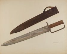 Trench Knife and Sheath, c. 1941. Creator: William Ludwig