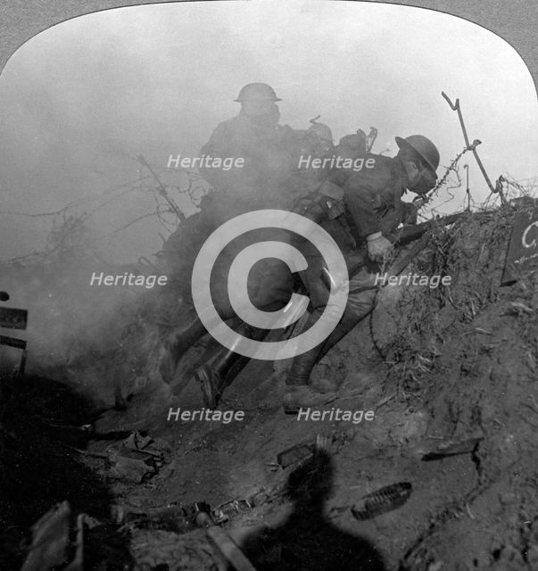 Trench warfare, Bourlon Wood, France, World War I, 1914-1918.Artist: Realistic Travels Publishers