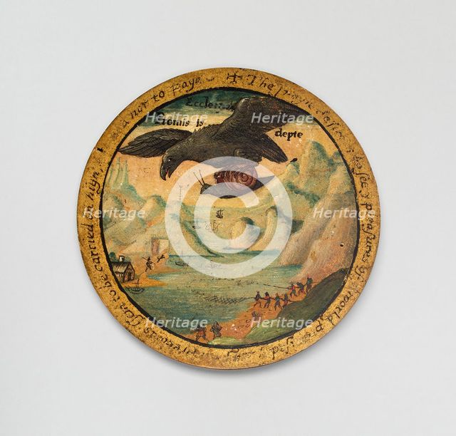 Trencher with a Scene from Aesop's Fables, England, c. 1600. Creator: Unknown.
