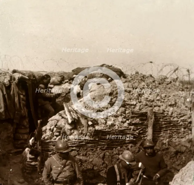 Trenches, Champagne, northern France, c1914-c1918. Artist: Unknown.