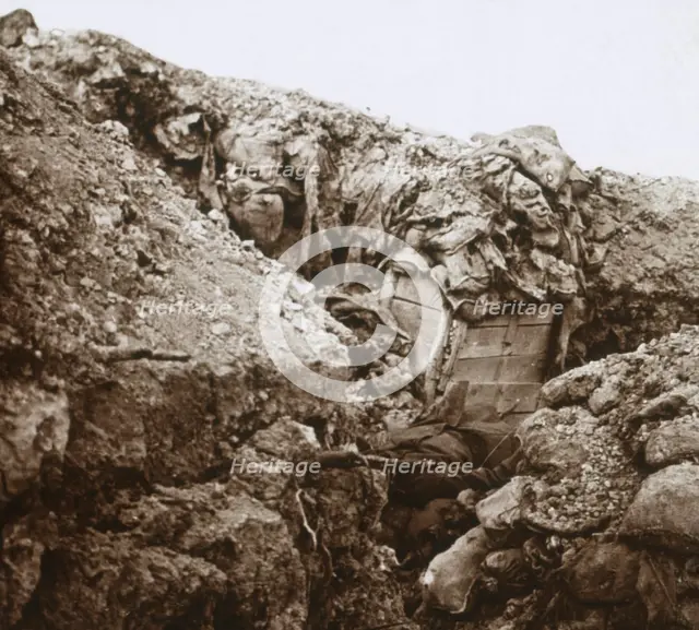 Trenches, Champagne, northern France, c1914-c1918. Artist: Unknown.