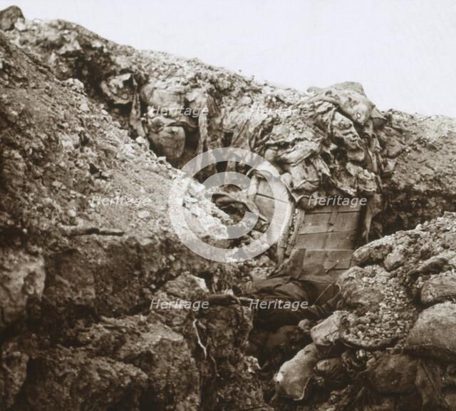 Trenches, Champagne, northern France, c1914-c1918. Artist: Unknown.