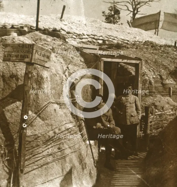 Trenches, Champagne, northern France, c1914-c1918. Artist: Unknown.