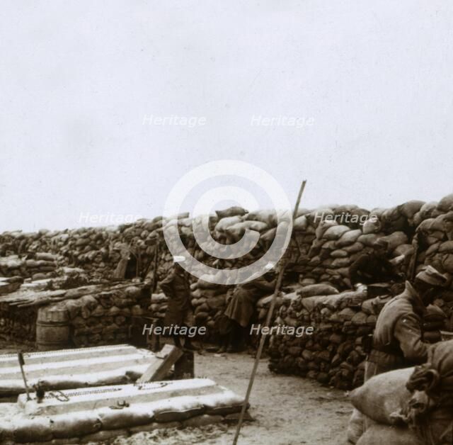 Trenches at Mamelon Vert, Nieuwpoort, Flanders, Belgium, c1914-c1918. Artist: Unknown.