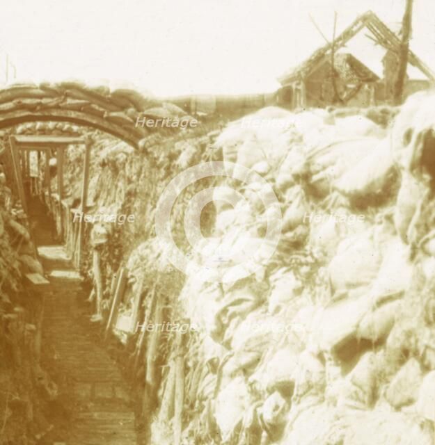 Trenches, front line, Diksmuide, Belgium, c1914-c1918. Artist: Unknown.