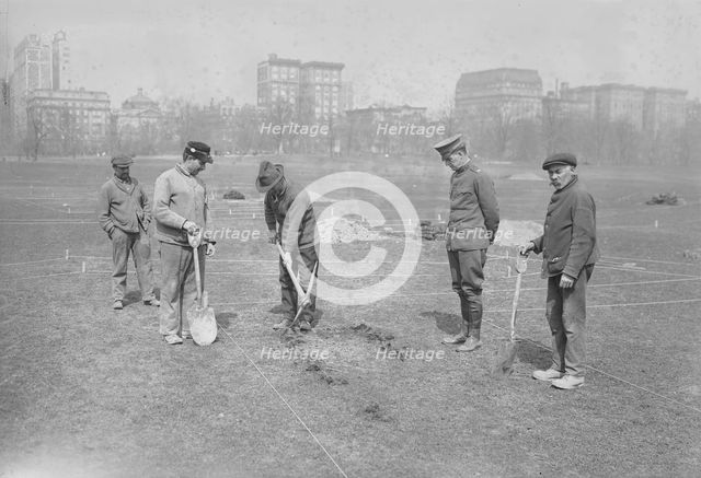 Trenches in Central Park, Mar 1918. Creator: Bain News Service.