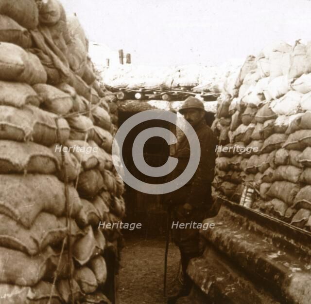 Trenches in Champagne, northern France, c1914-c1918. Artist: Unknown.